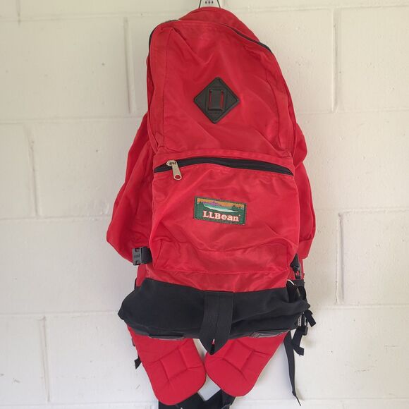 Vintage LL Bean Hiking Backpack M847 Nylon Mount Katahdin Red W/black Bottom EUC main image 15